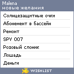 My Wishlist - malena