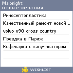 My Wishlist - malonight