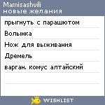 My Wishlist - mamisashvili