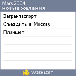 My Wishlist - mary2004