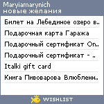 My Wishlist - maryiamarynich