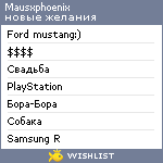 My Wishlist - mausxphoenix