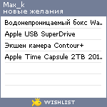 My Wishlist - max_k