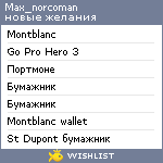 My Wishlist - max_norcoman