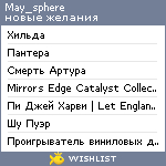 My Wishlist - may_sphere