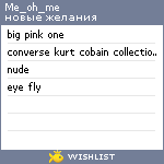 My Wishlist - me_oh_me