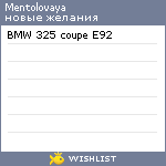 My Wishlist - mentolovaya