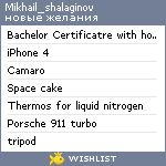 My Wishlist - mikhail_shalaginov