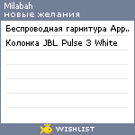 My Wishlist - milabah