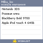 My Wishlist - milka_lox