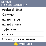 My Wishlist - mirabel