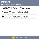 My Wishlist - miraosip