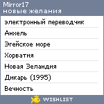 My Wishlist - mirror17