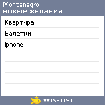 My Wishlist - montenegro