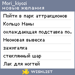 My Wishlist - mori_kiyozi