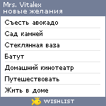 My Wishlist - mrsvitalex