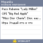 My Wishlist - mspanika