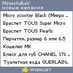 My Wishlist - msvestulkav