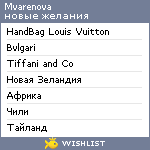 My Wishlist - mvarenova