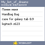 My Wishlist - my_list_of_dreams