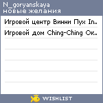 My Wishlist - n_goryanskaya