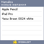 My Wishlist - namalisa