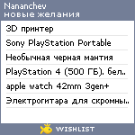 My Wishlist - nananchev