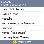 My Wishlist - nanashi