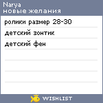 My Wishlist - narya