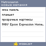 My Wishlist - natrosavron
