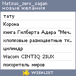 My Wishlist - natsuo_zero_sagan