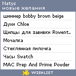 My Wishlist - natys