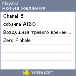 My Wishlist - nayaka