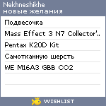 My Wishlist - nekhneshikhe