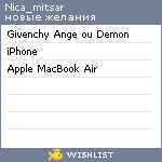 My Wishlist - nica_mitsar