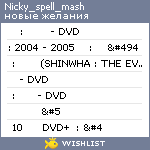 My Wishlist - nicky_spell_mash