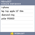 My Wishlist - nikita007