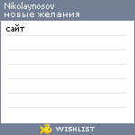 My Wishlist - nikolaynosov