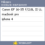 My Wishlist - nikzero