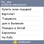 My Wishlist - no_ann