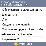 My Wishlist - norah_aharnovah