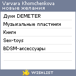 My Wishlist - noseyvarvara