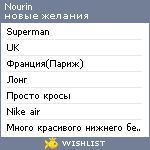 My Wishlist - nourin