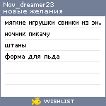 My Wishlist - nov_dreamer23