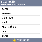 My Wishlist - novujgodik