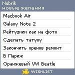 My Wishlist - nubrik