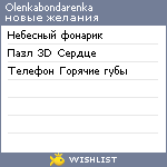 My Wishlist - olenkabondarenka