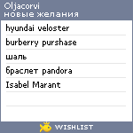 My Wishlist - oljacorvi