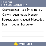 My Wishlist - olyatru