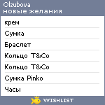 My Wishlist - olzubova
